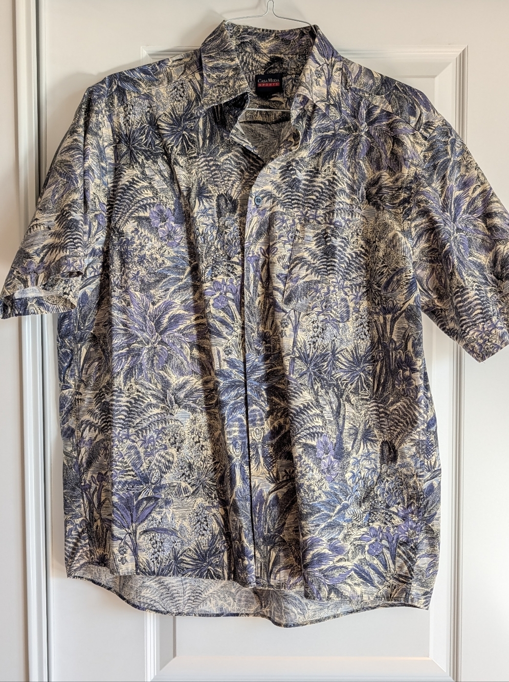 ​Casa Moda Sports Blue Jungle Tropical Toile Print Shirt L Germany